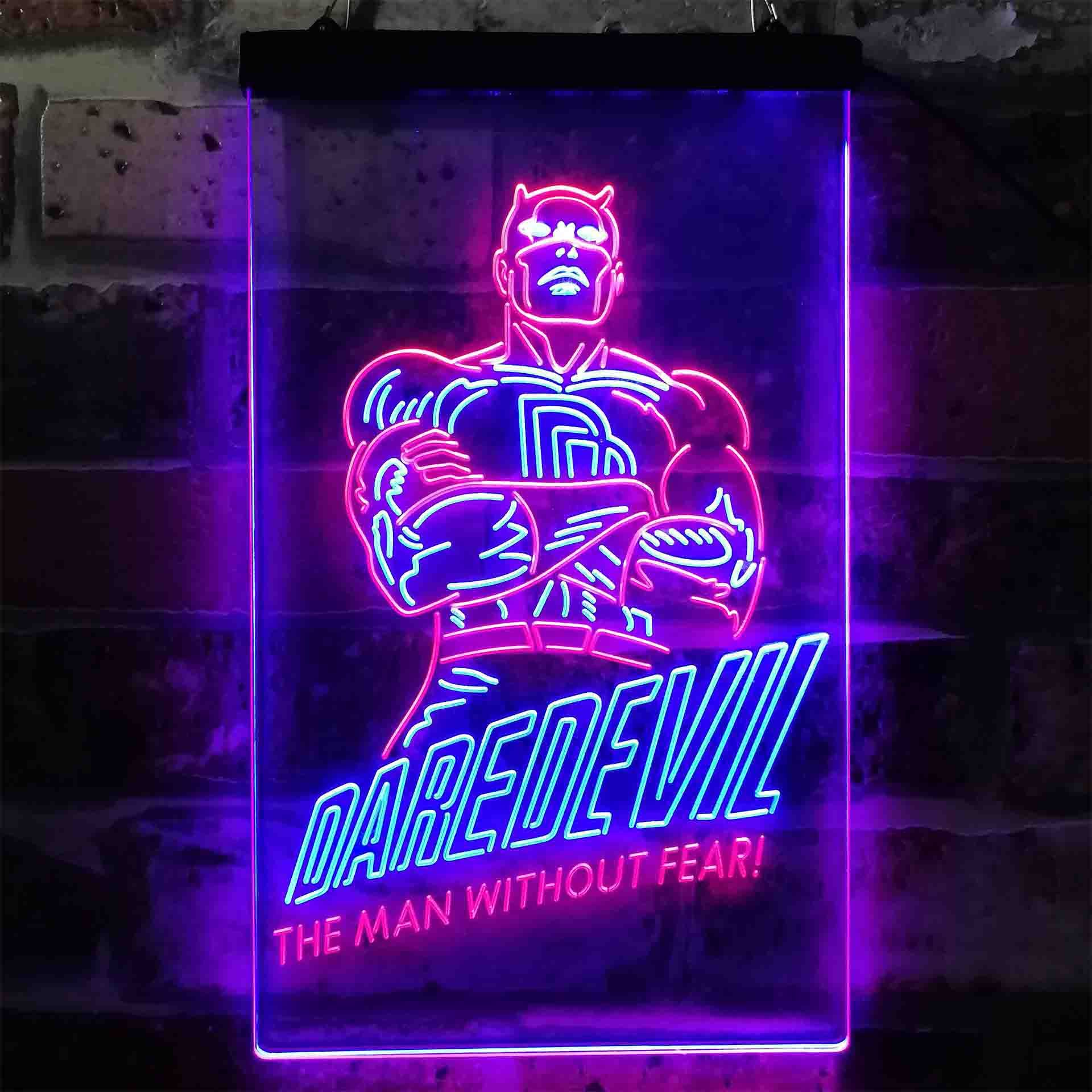 Daredevil The Man Without Fear Dual LED Neon Light Sign